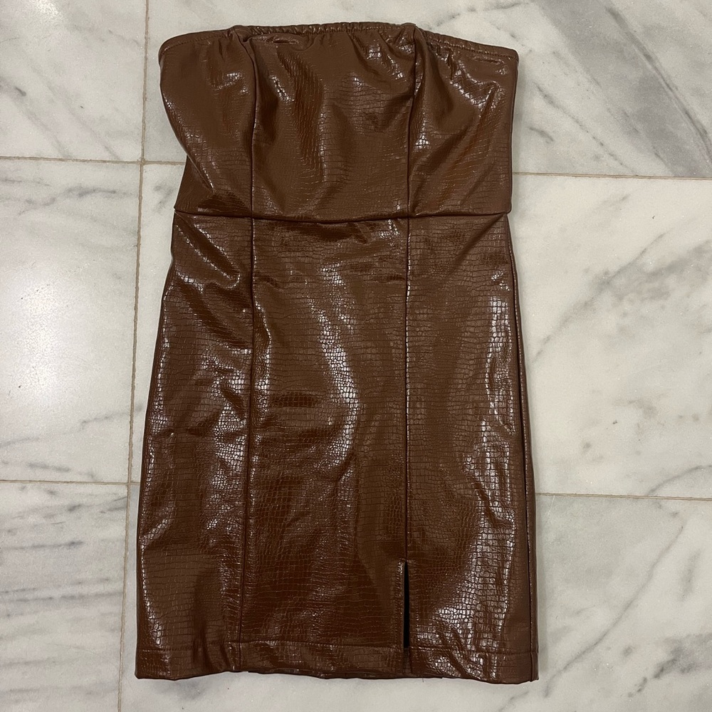 Leather Bodycon Mini Dress Size Small